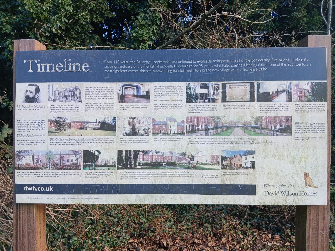 Rauceby Hospital timeline